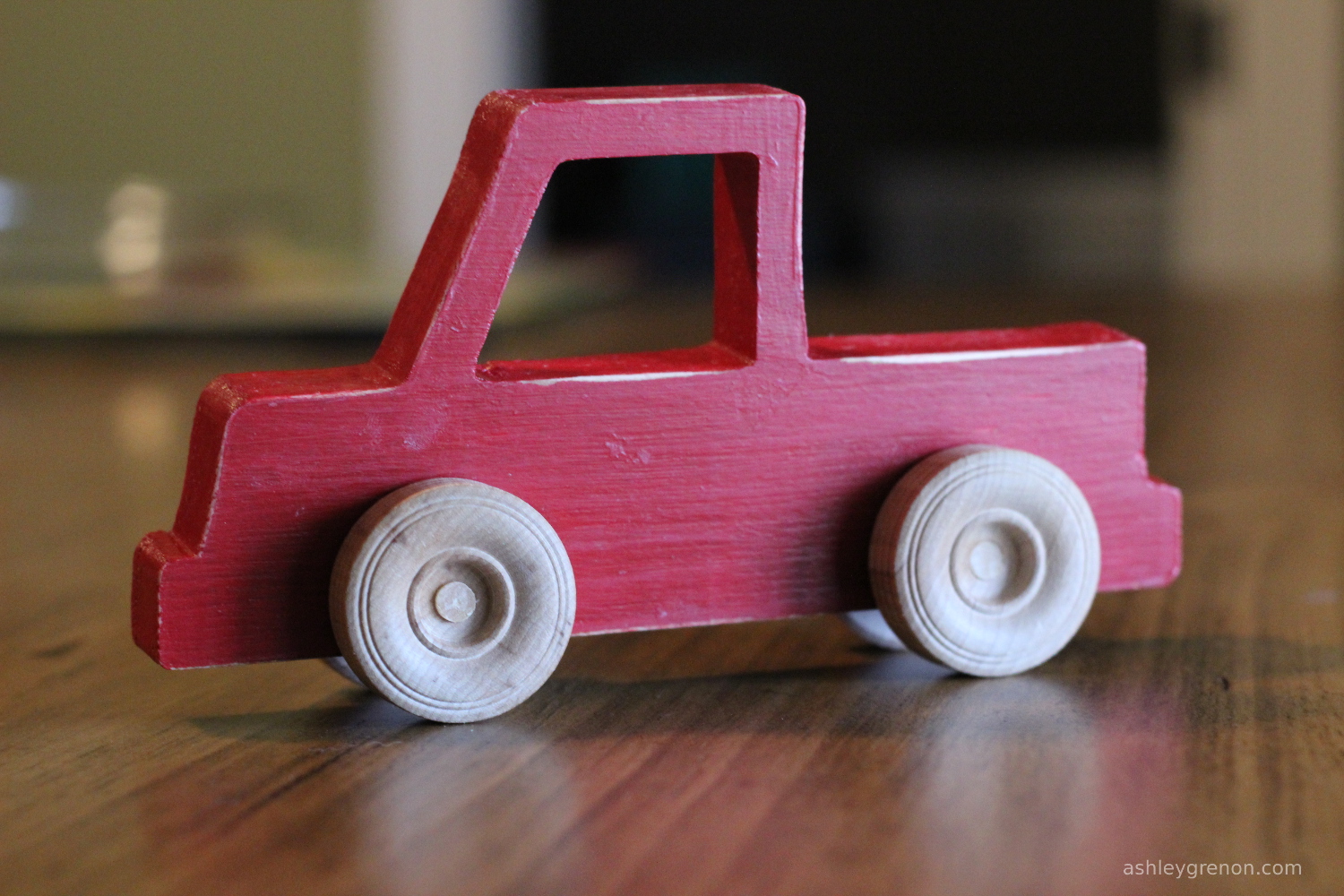 painted wooden cars